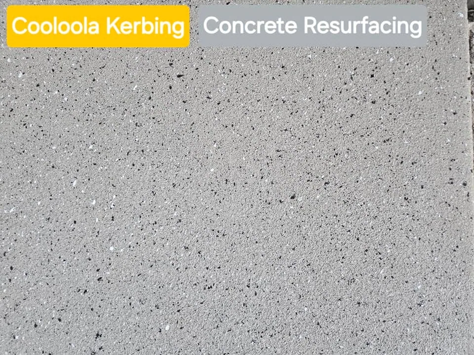Close-up of speckled textured concrete resurfacing